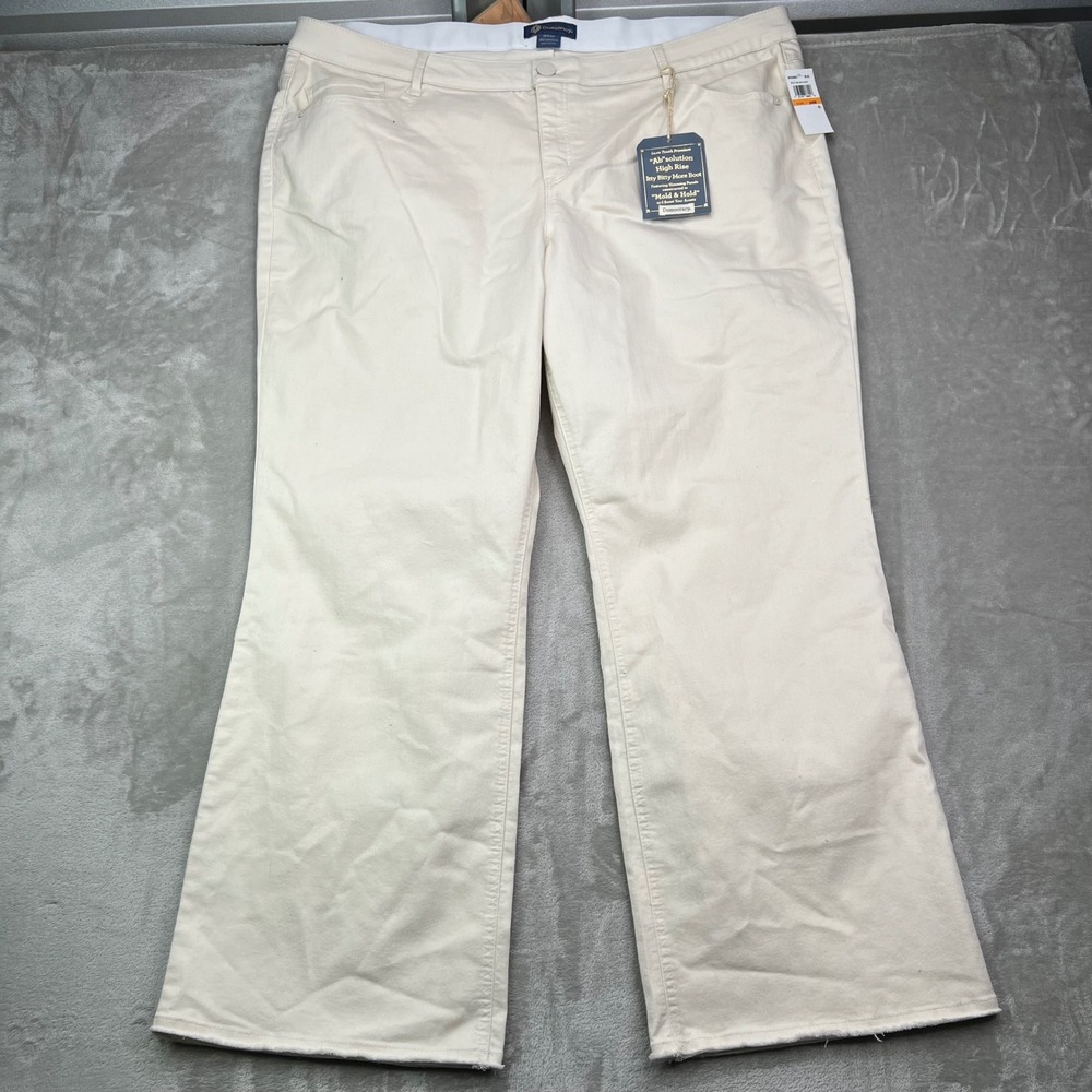Democracy Ab solution Itty Bitty More Boot Jeans Womens 24W Beige Stretch Denim
